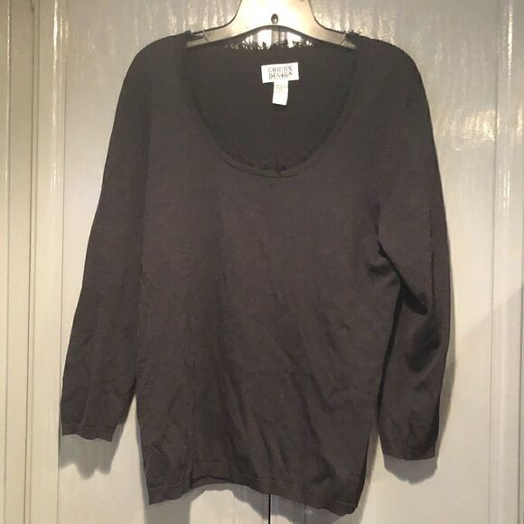 Chico’s Design Black Top   - Picture 1 of 7